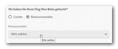 Auswahl des Reiseveranstalters